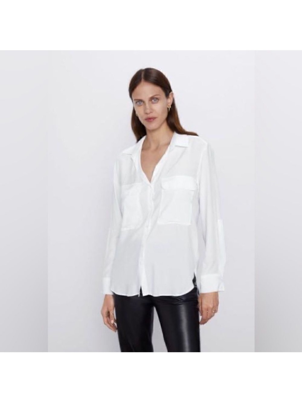 ZARA into the classics 100% Silk Shirt Limited Edition L